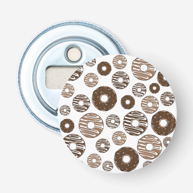 Donut Pattern, Chocolate Donuts, Caramel Donuts Bottle Opener (Front)
