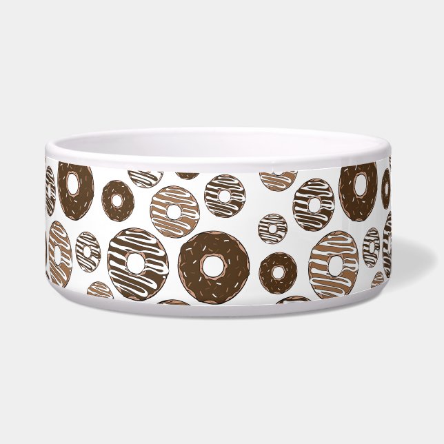 Donut Pattern, Chocolate Donuts, Caramel Donuts Bowl (Front)