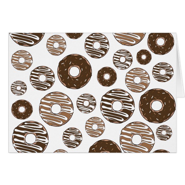 Donut Pattern, Chocolate Donuts, Caramel Donuts Cards (Front Horizontal)