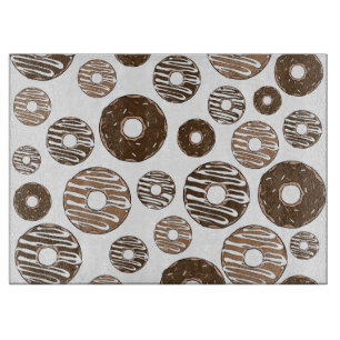 Donut Pattern, Chocolate Donuts, Caramel Donuts Cutting Board