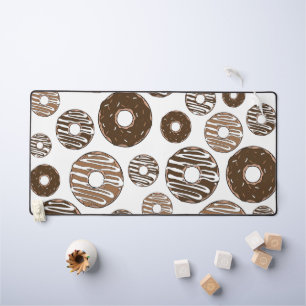 Donut Pattern, Chocolate Donuts, Caramel Donuts Desk Mat
