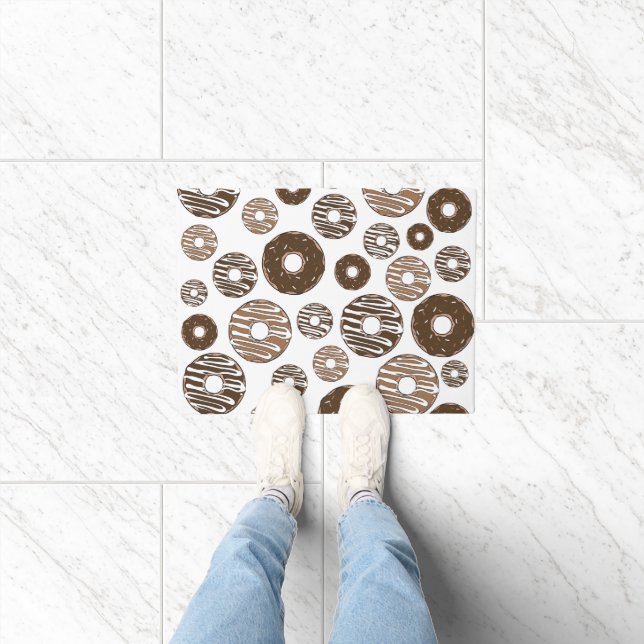 Donut Pattern, Chocolate Donuts, Caramel Donuts Doormat (Indoor)