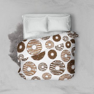 Donut Pattern, Chocolate Donuts, Caramel Donuts Duvet Cover