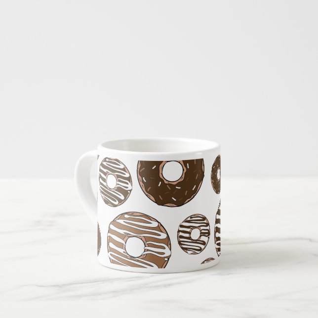 Donut Pattern, Chocolate Donuts, Caramel Donuts Espresso Cup (Front Left)