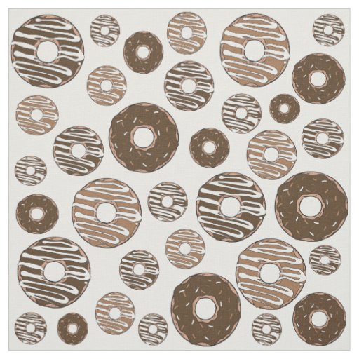 Donut Pattern, Chocolate Donuts, Caramel Donuts Fabric