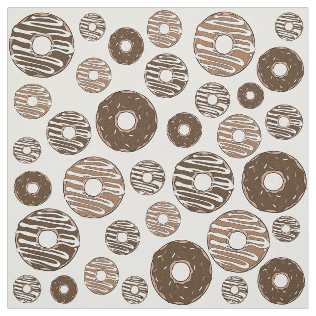 Donut Pattern, Chocolate Donuts, Caramel Donuts Fabric (Swatch)