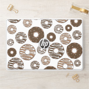 Donut Pattern, Chocolate Donuts, Caramel Donuts HP Laptop Skin