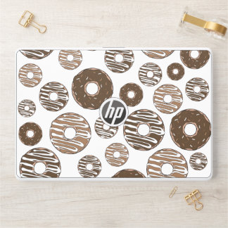 Donut Pattern, Chocolate Donuts, Caramel Donuts HP Laptop Skin