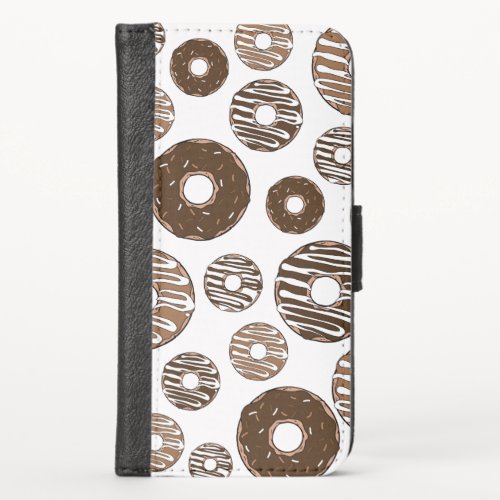 Donut Pattern Chocolate Donuts Caramel Donuts iPhone X Wallet Case