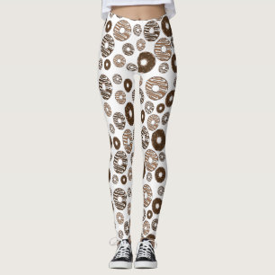Donut Pattern, Chocolate Donuts, Caramel Donuts Leggings