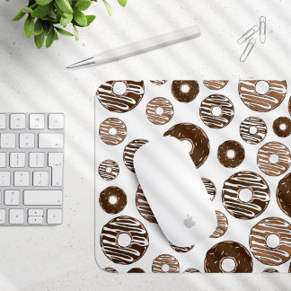 Donut Pattern, Chocolate Donuts, Caramel Donuts Mouse Pad
