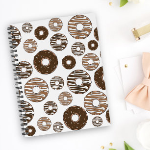 Donut Pattern, Chocolate Donuts, Caramel Donuts Notebook