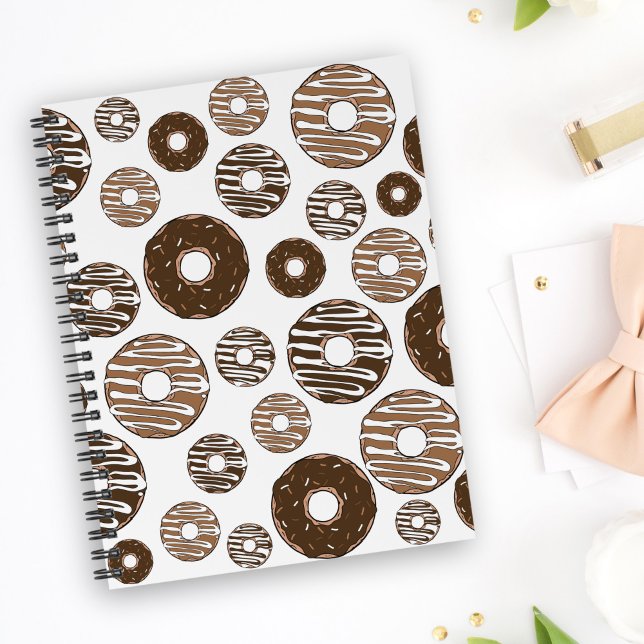 Donut Pattern, Chocolate Donuts, Caramel Donuts Notebook (Creator Uploaded)