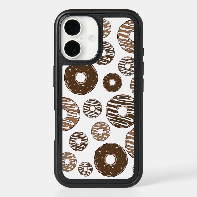 Donut Pattern, Chocolate Donuts, Caramel Donuts Otterbox iPhone Case (Back)