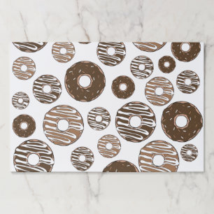 Donut Pattern, Chocolate Donuts, Caramel Donuts Paper Pad