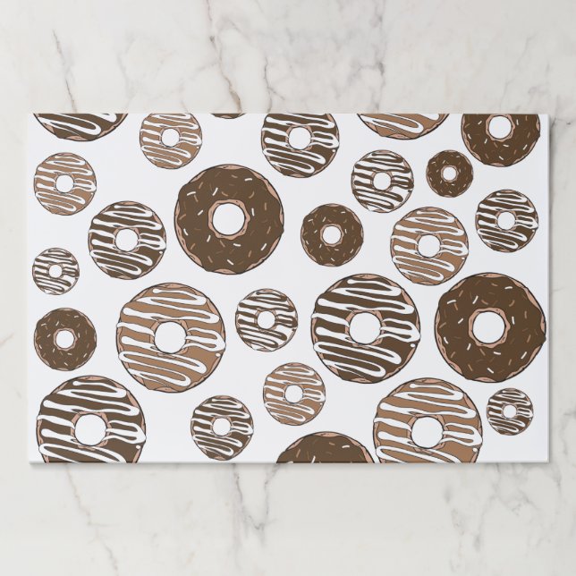 Donut Pattern, Chocolate Donuts, Caramel Donuts Paper Pad (Front)