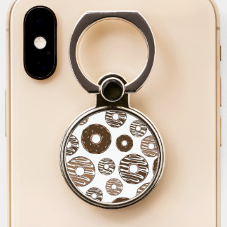 Donut Pattern, Chocolate Donuts, Caramel Donuts Phone Ring Stand