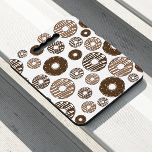 Donut Pattern, Chocolate Donuts, Caramel Donuts Seat Cushion