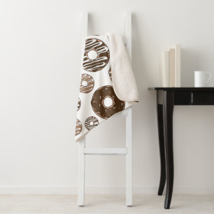 Donut Pattern, Chocolate Donuts, Caramel Donuts Sherpa Blanket
