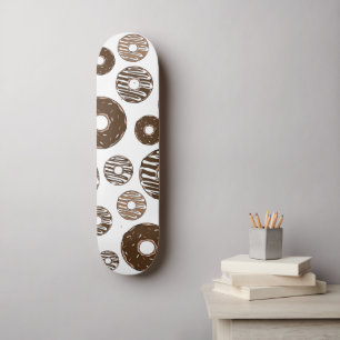 Donut Pattern, Chocolate Donuts, Caramel Donuts Skateboard
