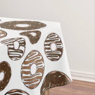 Donut Pattern, Chocolate Donuts, Caramel Donuts Tablecloth