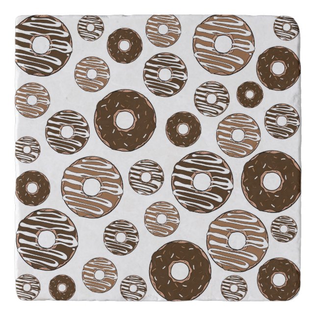 Donut Pattern, Chocolate Donuts, Caramel Donuts Trivet (Front)