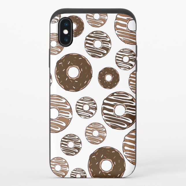 Donut Pattern, Chocolate Donuts, Caramel Donuts Uncommon iPhone Case (Back)