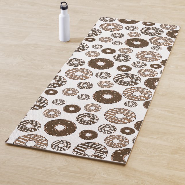 Donut Pattern, Chocolate Donuts, Caramel Donuts Yoga Mat (In Situ)