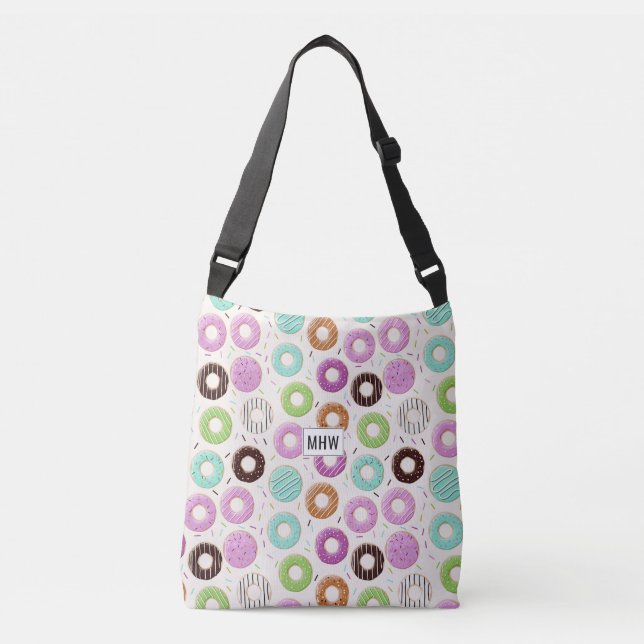 Donut Pattern custom monogram bags (Front)