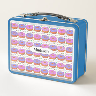Donut Pattern custom name lunch boxes