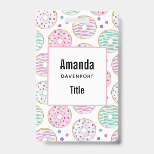 Donut Pattern Cute Colorful Badge