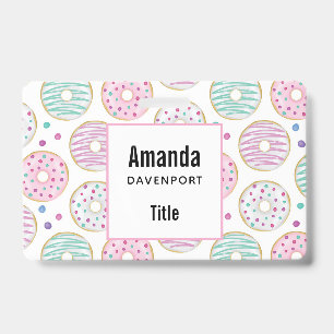 Donut Pattern Cute Colorful Badge