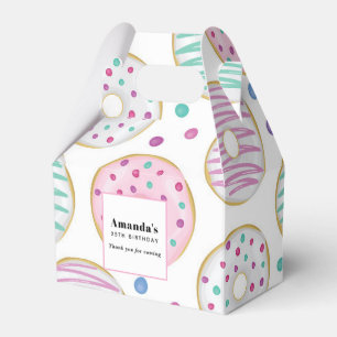 Donut Pattern Cute Colorful Birthday Favor Boxes