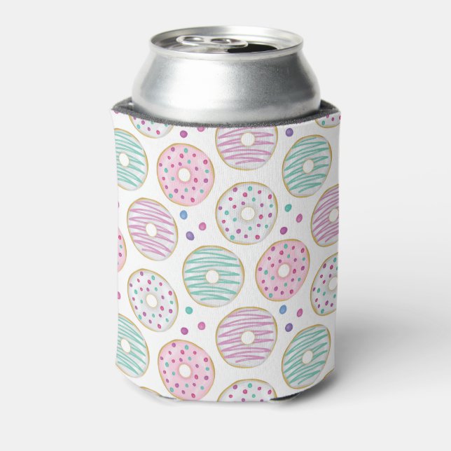 Donut Pattern Cute Colorful Can Cooler (Can Back)