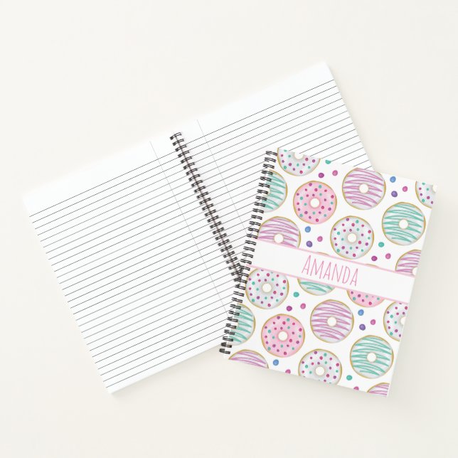 Donut Pattern Cute Colorful Notebook (Inside)