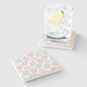 Donut Pattern Cute Colorful Stone Coaster