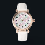 Donut Pattern Cute Colorful Watch<br><div class="desc">A watch with a deliciously fun pattern. Illustration of pastel pink and green donuts with sprinkles and icing.</div>