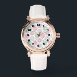 Donut Pattern Cute Colorful Watch<br><div class="desc">A watch with a deliciously fun pattern. Illustration of pastel pink and green donuts with sprinkles and icing.</div>