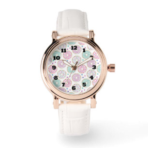 Donut Pattern Cute Colorful Watch
