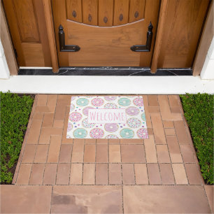 Donut Pattern Cute Colorful Welcome Doormat
