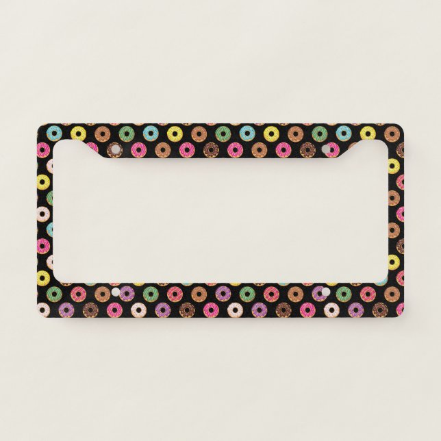 Donut Pattern License Plate Frame (Front)