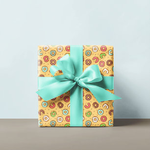 Donut Pattern   Orange Cream Wrapping Paper
