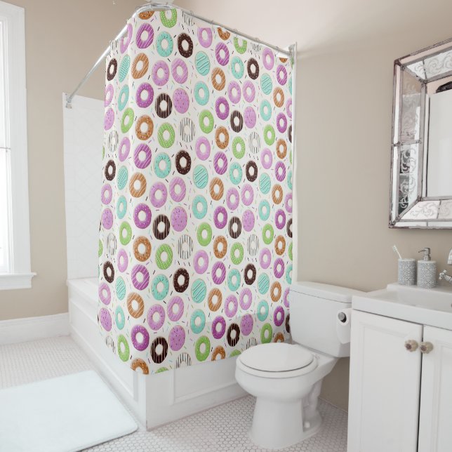 Donut Pattern shower curtain (In Situ)