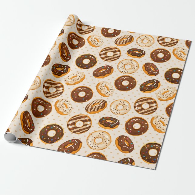 Donut Pattern Wrapping Paper (Unrolled)