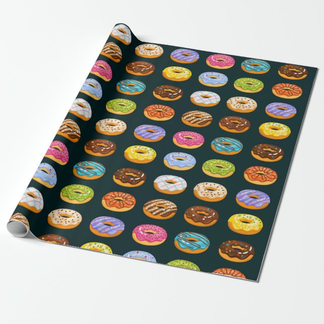 Donut Pattern Wrapping Paper (Unrolled)