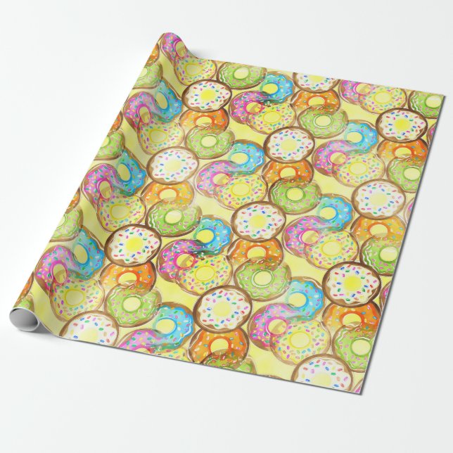 Donut Pattern Wrapping Paper (Unrolled)