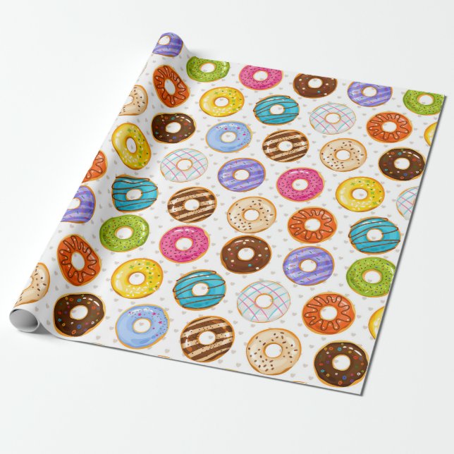 Donut Pattern Wrapping Paper (Unrolled)