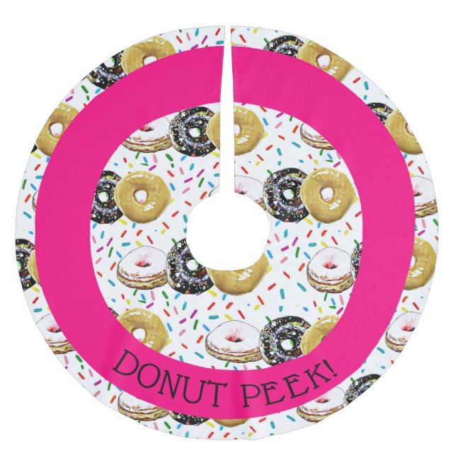 Donut Peek Christmas Tree Skirt (Front)