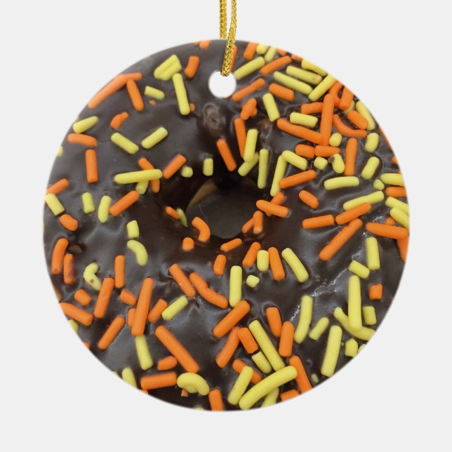 Donut Photo Ceramic Ornament (Front)