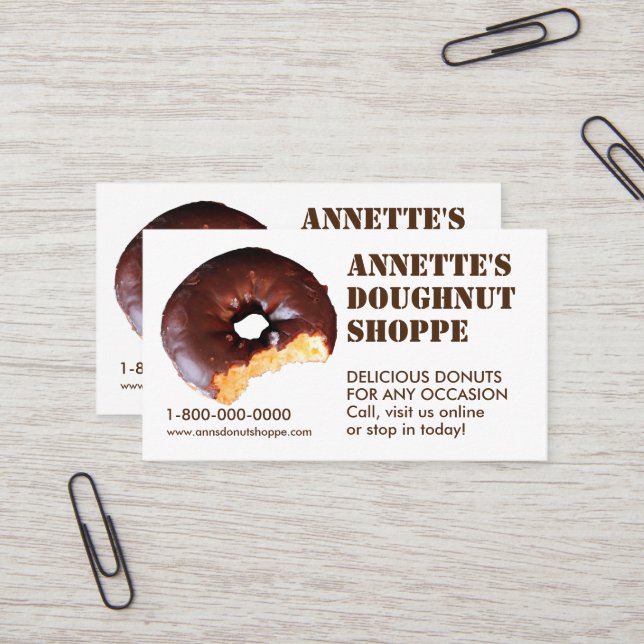 Donut Photo Doughnut Shop Business Cards (Front/Back In Situ)